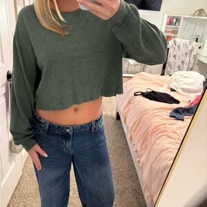 Double Zero Forest Green Crop Top